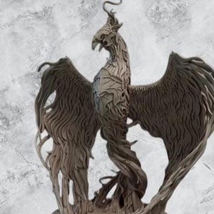 3d printer files,stl model,3d print stl,3d phoenix model,3d fantastic animal,digital print,stl for print,3d phoenix statue figure,stl print