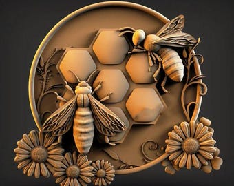 3d stl model,cnc machine,3d relief model,3d bee figure,3d bee relief model,stl for cnc,wood carving,artcam,3d printer file,digital print,stl