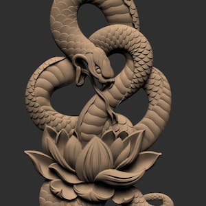 cnc router file,3d relief model,cnc machine,stl for cnc,digital print,3d snake relief,wood carving file,artcam,aspire,3d wall decor stl file