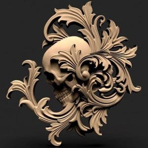 Molécula 3D STL, relieve de calavera 3D, carpintería, máquina CNC, relieve de madera, decoración de pared 3D, archivo de enrutador CNC, STL para impresión, Artcam, STL para CNC, archivo STL