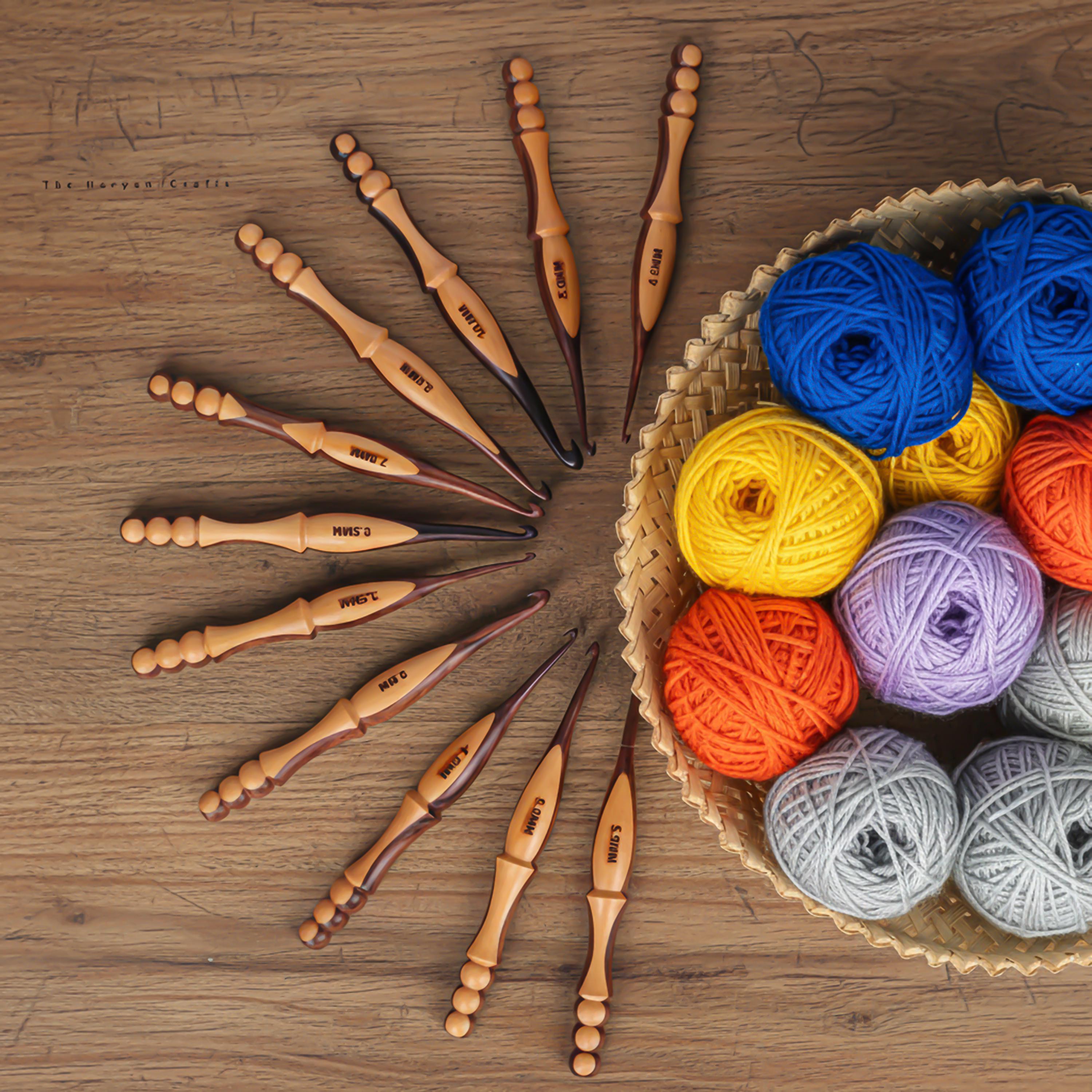Handgemaakte houten haaknaalden set gladde, ergonomische haken voor comfortabel haken natuurlijk hout - België