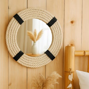 Home Decor Wall Mirror – Boho, Modern, or Rustic Style | Hanging Mirror for Living Room, Bedroom, Entryway, Bathroom Decor Porthole Mirror