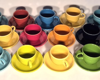 Fiestaware Cups and Saucers-Each Piece Sold Separately