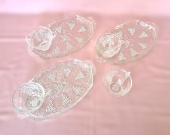 Vintage Serva-Snack set by Anchor Hocking