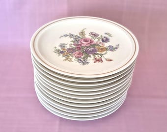 Antique Theodore Haviland Limoges Miramar Salad Plate - Fine French Porcelain - 1920's Floral Gold Trim