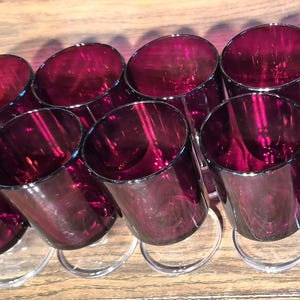Vintage Ruby Red Cordial Stemmed Wine Glass, Goblet (SOLD INDIVIDUALLY) by LUMINARC French