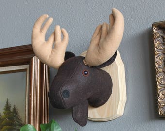 Rustic Moose Faux Taxidermy Wall Mounted Head