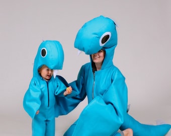 loch ness monster family nessie halloween costumes for mama or daddy and baby