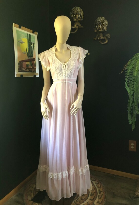Vintage Gunne Sax 70's Maxi Prairie Corset Dress Size… - Gem