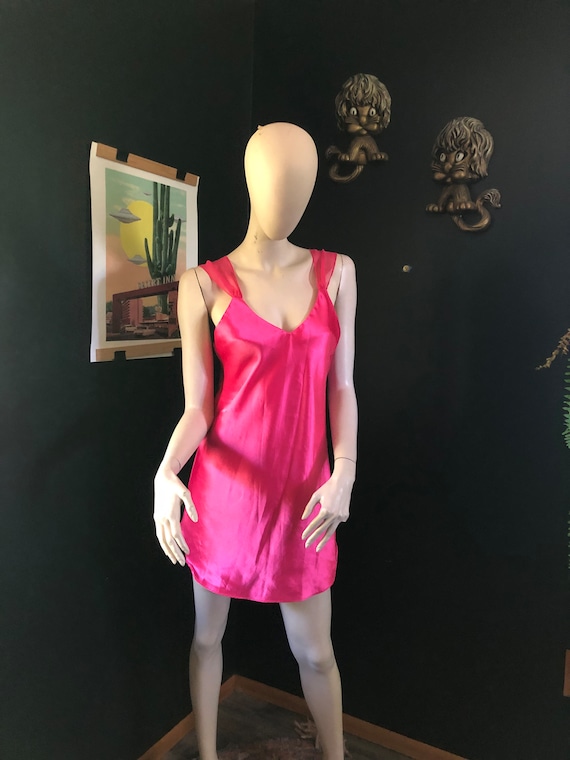 Vintage Babydoll Barbie Pink Lingerie Slip Dress 90's Size M