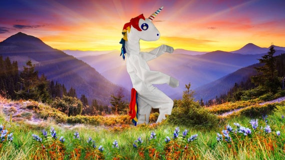 Magical Rainbow Unicorn Adult Halloween or Festival Costume