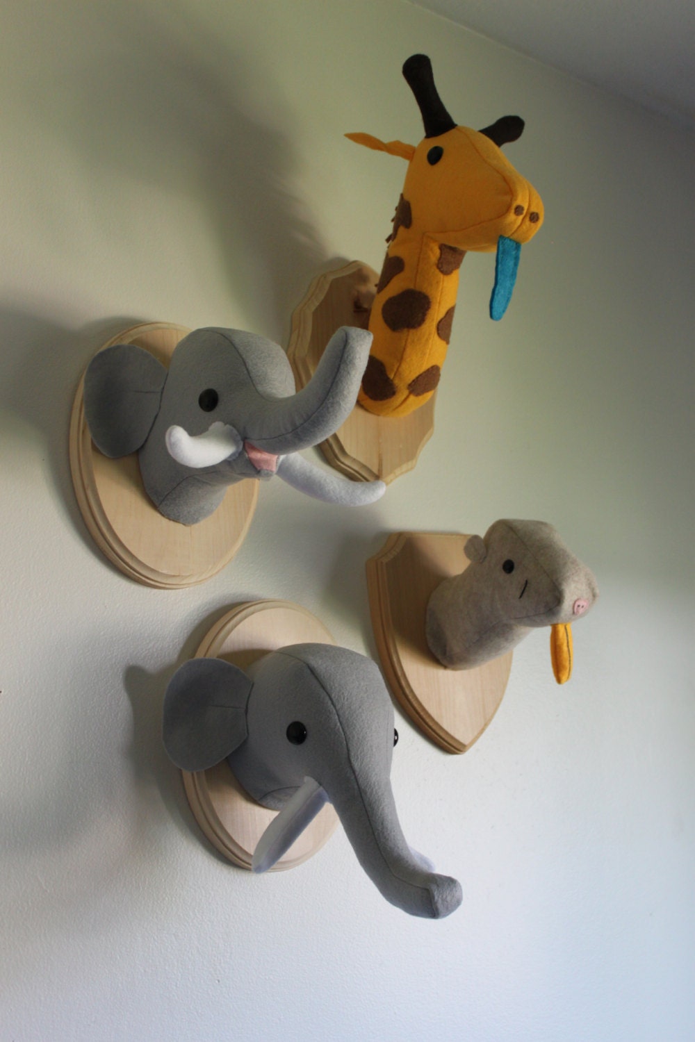 Happy Elephant Wall Mounted Head Nursery or Kid's Room Decoration Vegan