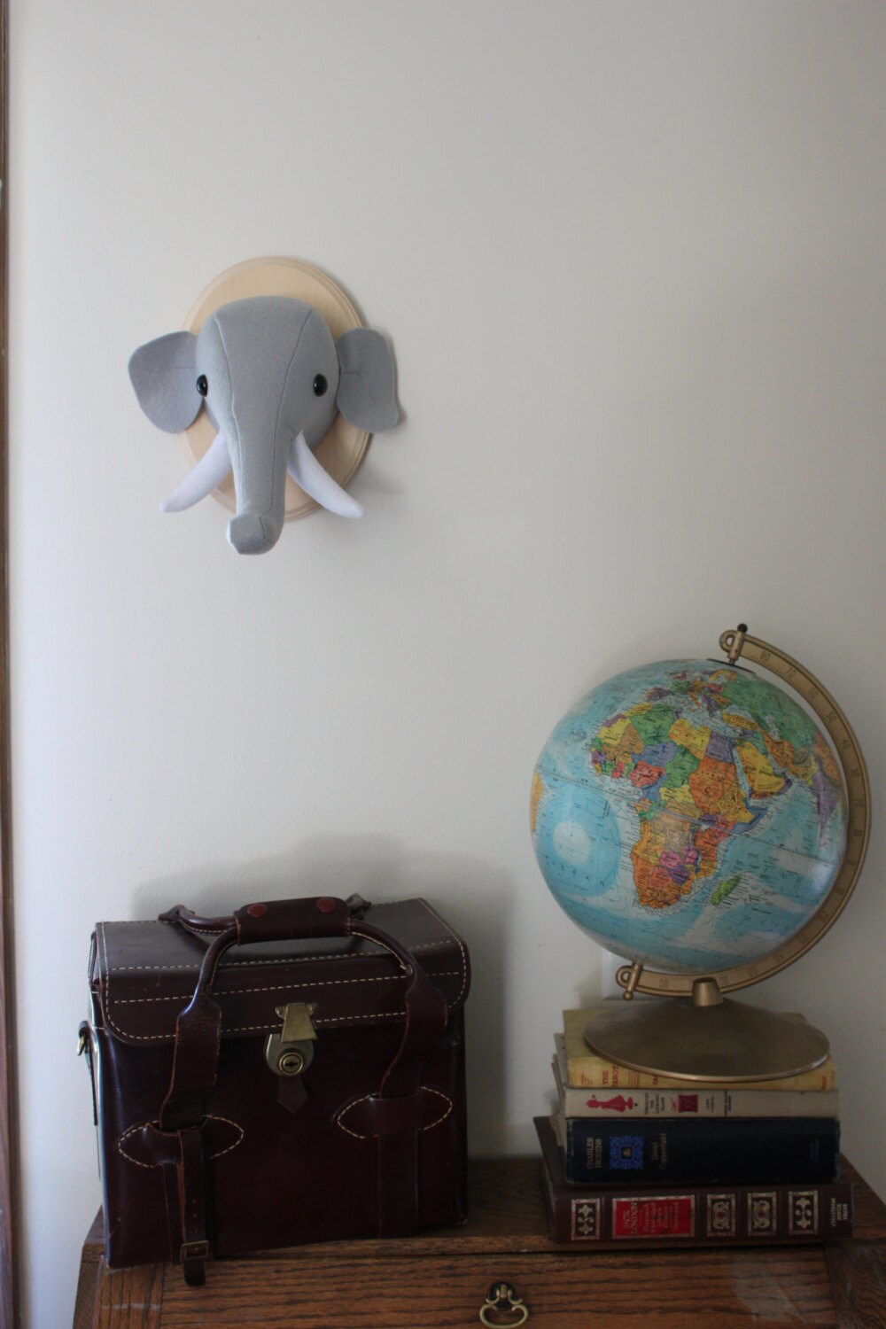 Happy Elephant Wall Mounted Head Nursery or Kid's Room Decoration Vegan