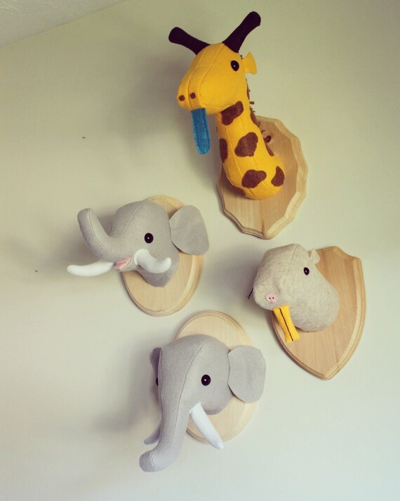 stuffed elephant wall mount
