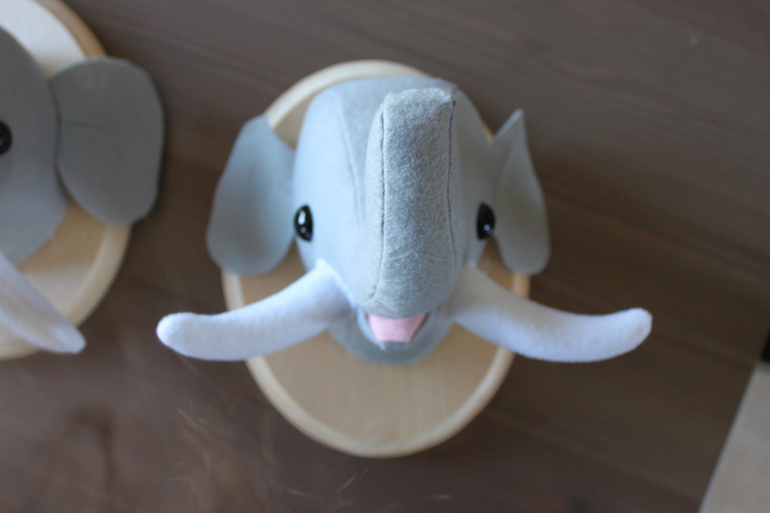 Happy Elephant Wall Mounted Head Nursery or Kid's Room Decoration Vegan