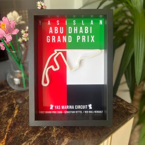 Abu Dhabi Grand Prix Circuit Poster – Yas Marina-circuitkaart – F1-muurkunst – Formule 1-racecadeau