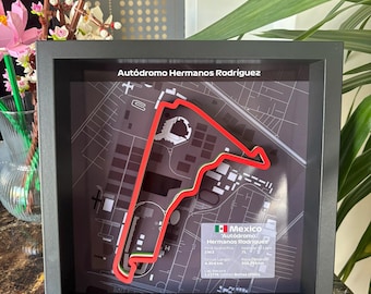 Mexico City F1 Track 3D-affisch: Autódromo Hermanos Rodríguez, Motorsport Wall Art