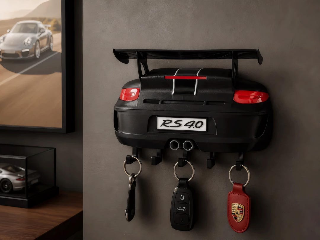 GT3 RS 4.0 Wall Key Hanger | 3D Printed Rear Design Key Holder