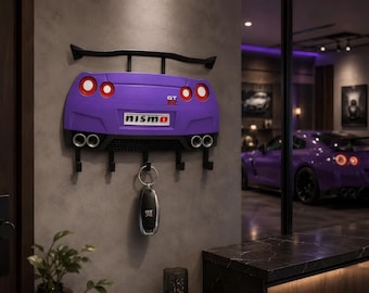 Nissan GTR Wall Key Hanger | 3D Printed GTR Rear Design Key Holder | JDM Garage Decor | Car Lover Gift | Nissan gtr r35 Wall Key Hanger