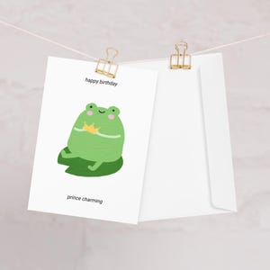 carte d'anniversaire prince charmant | Carte d'anniversaire pour petit ami | Carte d'anniversaire grenouille pour lui