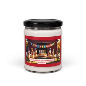 Happy Birthday Scented Soy Candle, 9oz - Farmhouse Decor, Birthday Gift for Her, Relaxation Candle, Home Fragrance