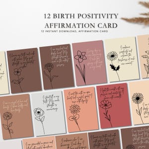 12 Birth Month Motivation Cards | Digital Download | Monthly Inspirational Prints | Printable Affirmation Cards