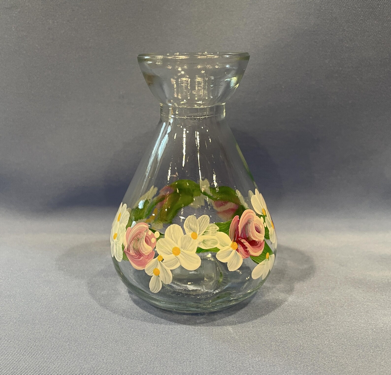 Hand Painted Floral Bud Vase: Roses, Daisies Small Vase - Etsy