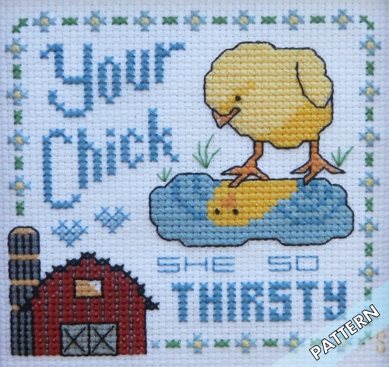 Barnyard Beats 6: Thirsty Chick INSTANT PATTERN image 1