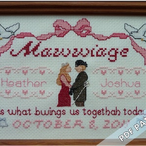 Mawwiage Customizable Instant Pattern image 1