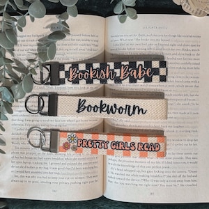 Bookish wristlet keychains | bookish gift | book lover | Key Fob wristlet for readers