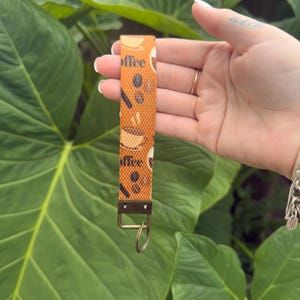 The &quot;Aimi Spresso&quot; wristlet keychain | bookish gift | book lover | Key Fob wristlet for readers | coffee lover