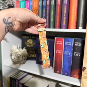 The &quot;Smiley&quot; wristlet keychain | bookish gift | book lover | Key Fob wristlet for readers