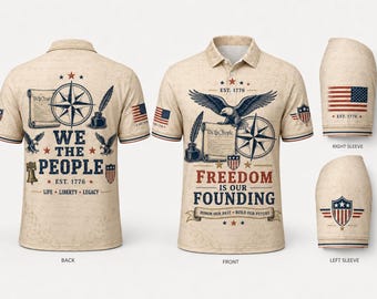 USA 250 shirt, USA 250th year shirt – We The People Freedom Is Our Founding Est 1776, Founding Documents Patriotic All-Over Print