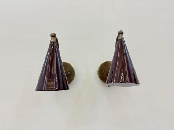 Pair of Mid-Century Italian Burgundy ...