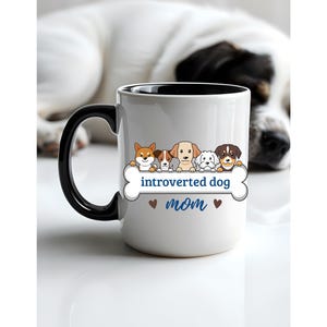 Cute Dog Lover Accent Coffee Mug | Personalized Gift, Dog Mom Mug, Pet Lover Gift, Unique Coffee Cup, Custom Dog Mug