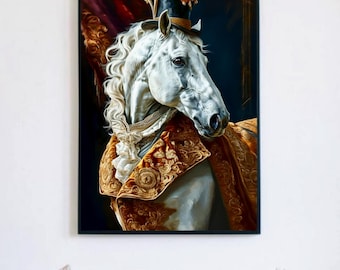 Victorian horse gentleman in elegant black tailcoat and top hat, aristocratic equestrian noble animal portrait vintage art print