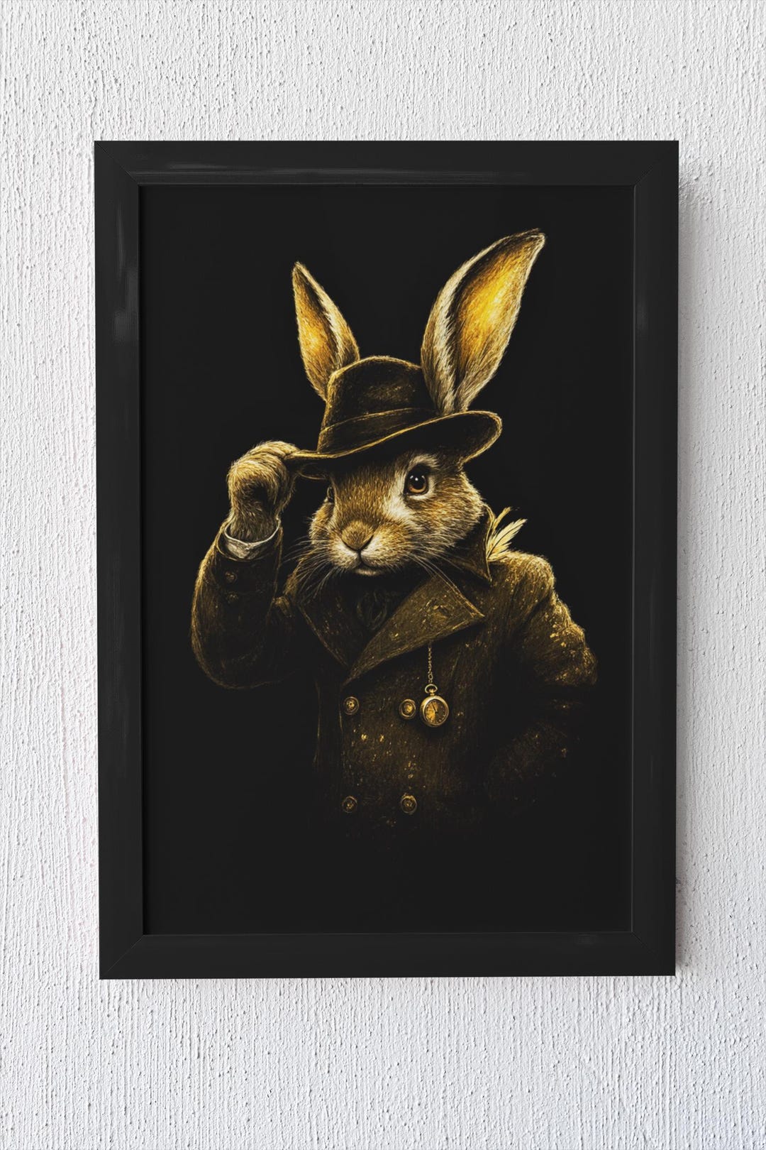 Noble Rabbit Gentleman Hare Vintage Portrait Print, Renaissance Animal Wall Art ...