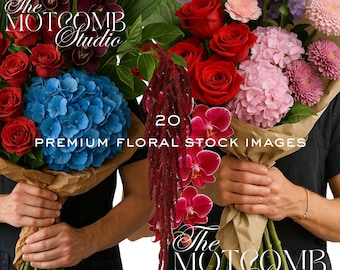 Luxury Floral Stock Images: Boutique Flower Photography (Digital Download PNG Bundle, 20 Images