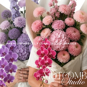 Premium Pastel Floral Stock Images - Luxury Flower Arrangement Stock Photos for Florists, Florist Branding, Weddings Styling Social Media