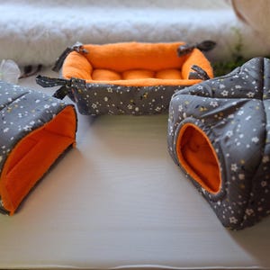 Rodent set, hamster house,  cage accessories,  guinea pig bed, soft tunnel, handmade