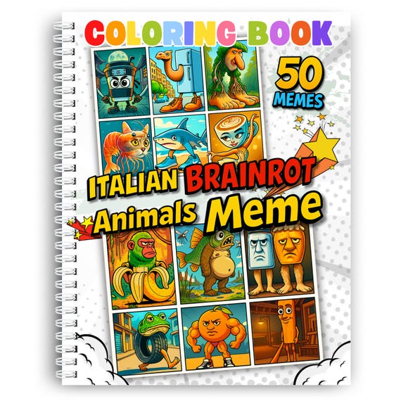 Funny Animal Memes Coloring Book: Italian Brainrot Edition