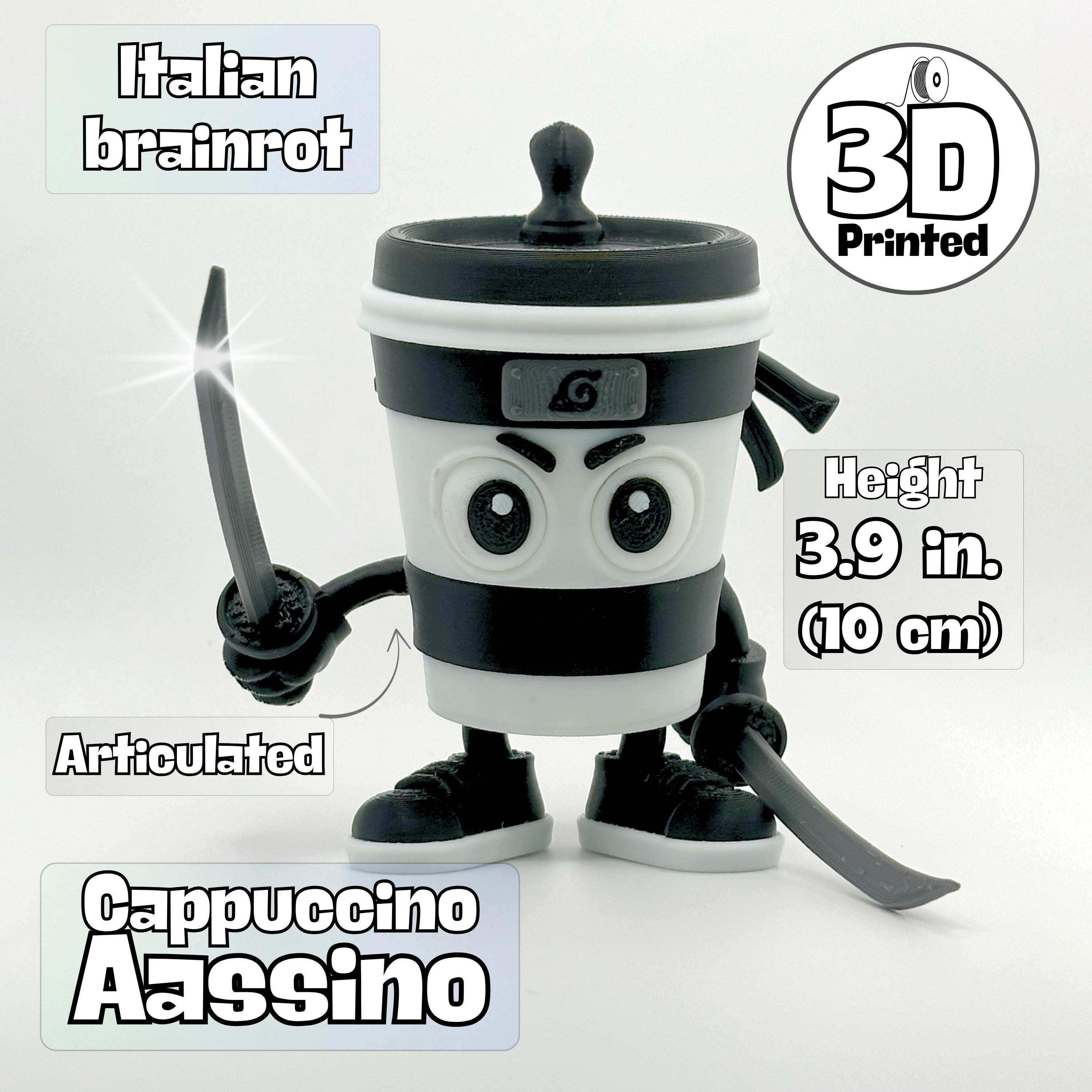 Cappuccino Assassino Ninja Figurine: Italian Brainrot Meme Toy