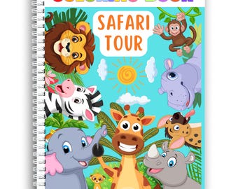 Safari Animals Coloring Book: Jungle Adventure, 44 Pages, 199 GSM Paper