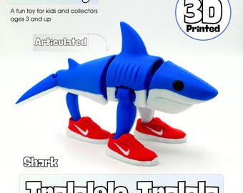 Articulated 3D Shark Toy: Tralalelo Tralala Meme Figure
