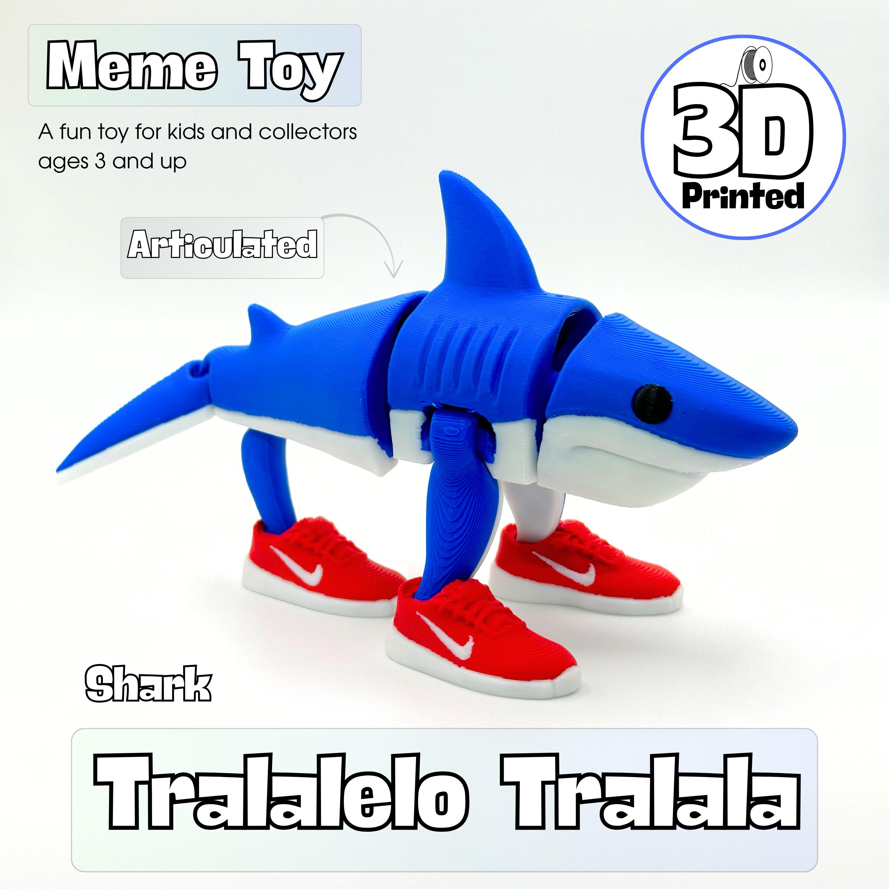 Articulated 3D Shark Toy: Tralalelo Tralala Meme Figure - Etsy