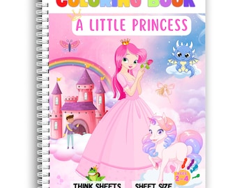 Princess Coloring Book: 50 Magical Pages, Spiral Bound