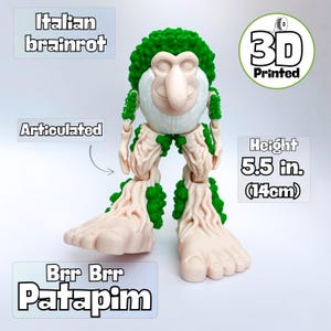Brr Brr Patapim Figure – Viral Meme Toy – Brainrot Collectible Art Toy – Funny Gift for Him or Her – Weird Troll Creature Figurine