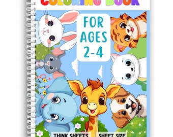 Animal Coloring Book for Toddlers: 44 Pages, 199 GSM Paper, Spiral Bound
