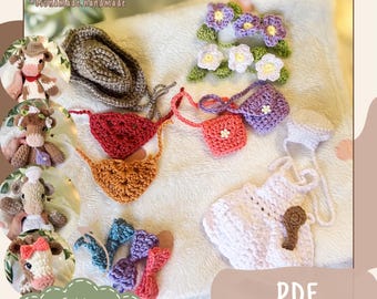 Crochet Accessories Pattern | Accessories Pack #1 | Outfit Pack for Medium Sized Patterns | Plush Animal Clothes | PDF Pattern