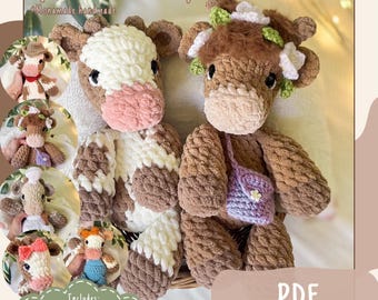 Crochet Cow Pattern Bundle | Collie the Cow + Accessories | Plush Amigurumi | PDF Pattern (Digital Download)